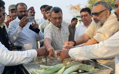 Shri. Giriraj Singh, Hon. Union Minister for Rural Development and Panchayati Raj visits Cactus Demonstration Site at Wardha
